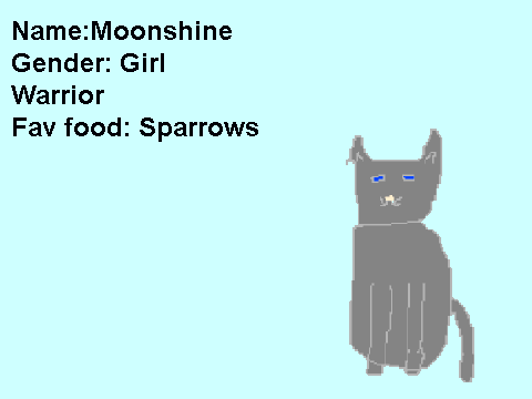 Moonshines bio for Warrior cat RPG