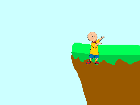 CAILLOU KICKS EVIL CAILLOU OFF THE CLIFF