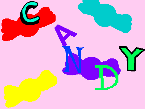 Moving letters OF CANDY