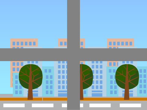 自由に町を作ってみよう！～流れる風景～