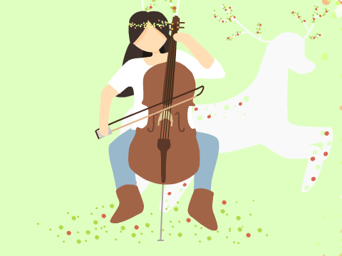 animated cellist