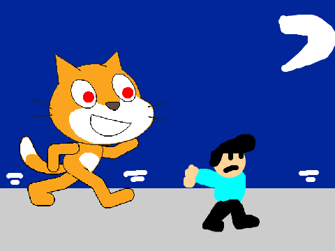 Add Yourself Running Away From the Evil Scratch Cat! remix