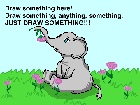 Elephant in his flower field