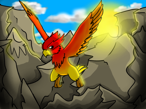 Flight in the mountains.