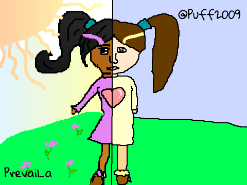 Girl art collaboration with Puff2009