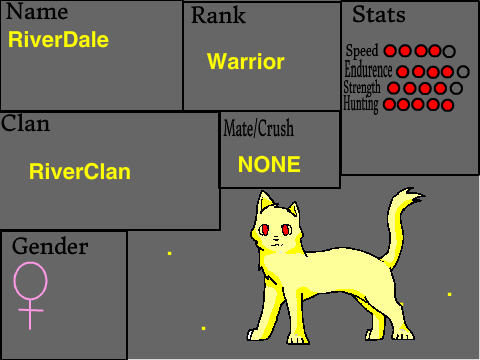 Warrior Cats RP sign-up sheet remix
