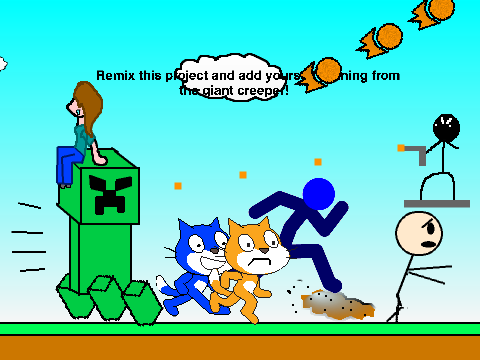 Add Yourself Running From a Giant Creeper! REMIX