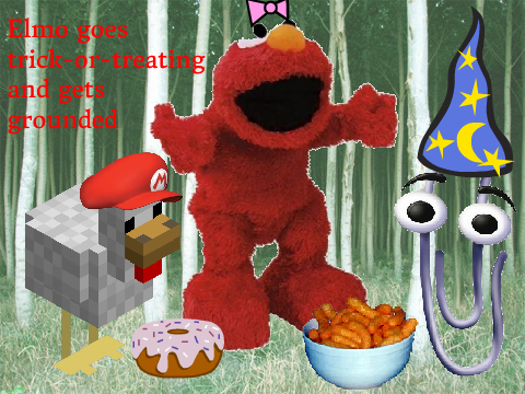 Elmo goes trick-or-treating and gets grounded