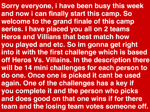TDC: The Grand Finale Challenge 1 Heros vs. Villains 