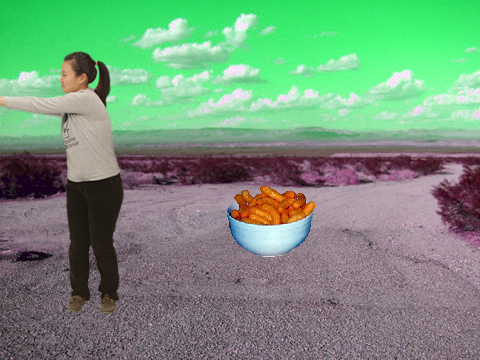 The cheesy puffs dance!