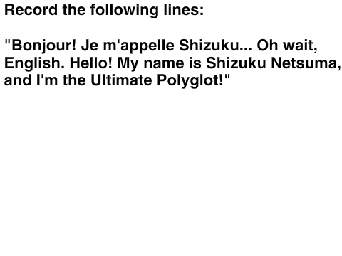 Shizuku Netsuma Voice Audition