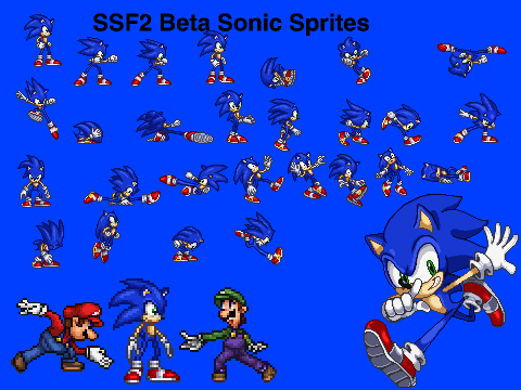 SSF2 Beta Sonic Sprites But They Are In The Center