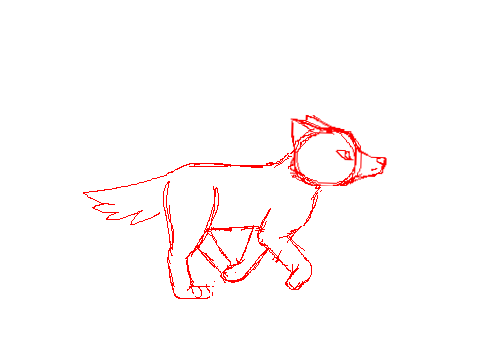 Wolf run cycle sketch C: