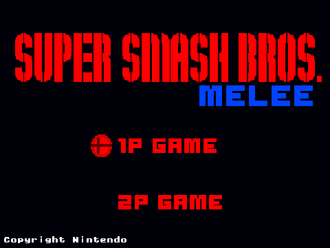 SUPER SMASH BROS. MELEE- MENU SCREEN 8-BIT RENDITION