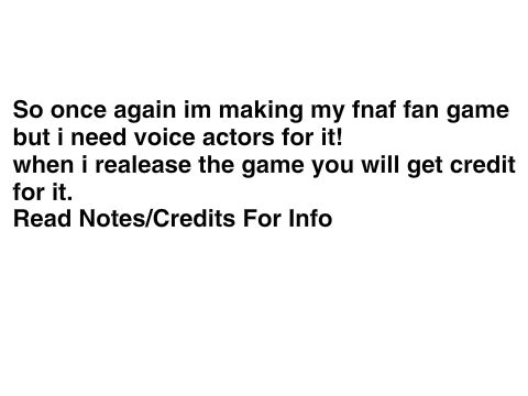 Voice Actors Needed!