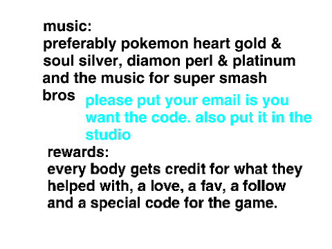 HELP WANTED for a new pokemon game!!!!