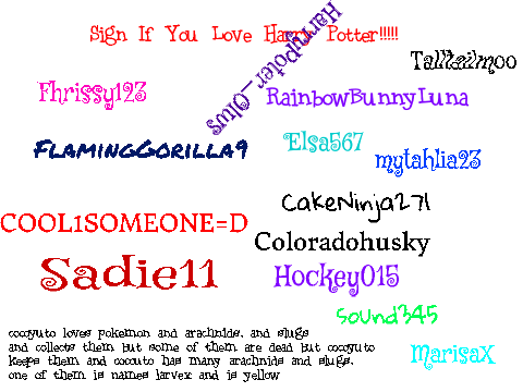 Sign If You Love Harry Potter!!!!!  remix remix remix