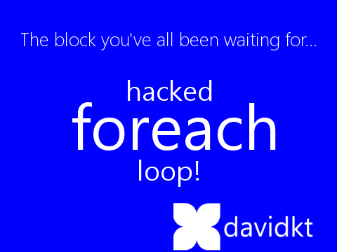 FOREACH Loop!