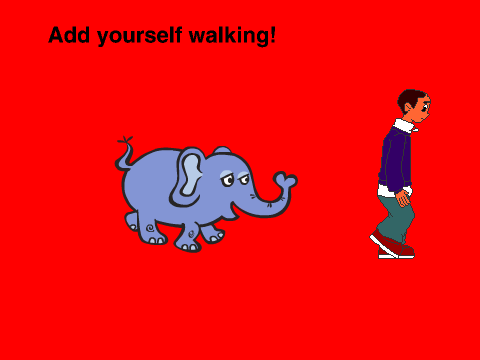 Add yourself walking with an elephant!