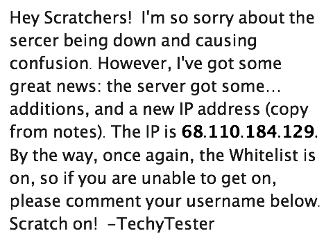 New Server Updates + IP CHANGE!