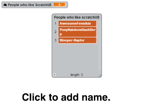 Add your name if you think scratchU8 is awesome. remix remix