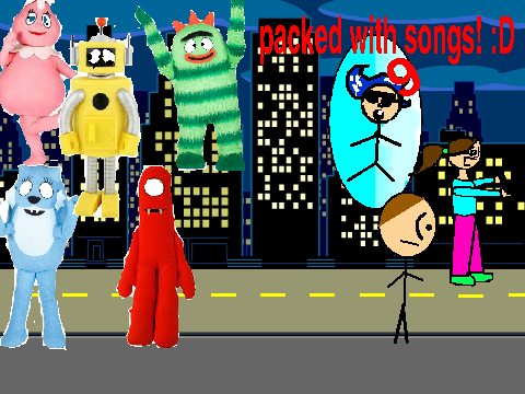 add yourself running from zombie Yo Gabba Gabbaz!