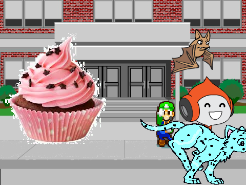 Add yourself running from da evil mega cupcake  remix