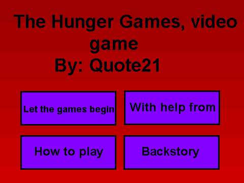 Hunger Games, video game title screen