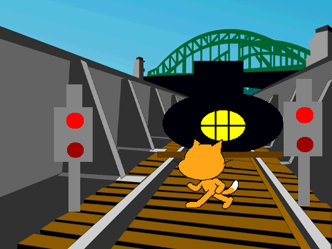 cat on the railroad 2