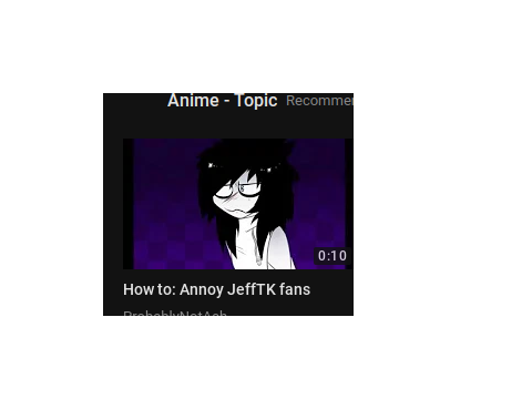 YouTube's Idea of "Anime"