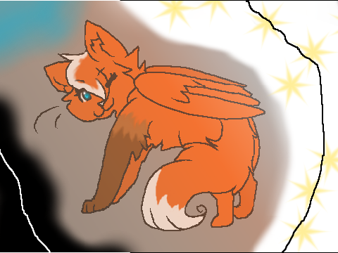 Free Winged Cat Lineart remix