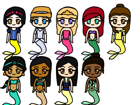 Disney Princesses as Mermaids!!!