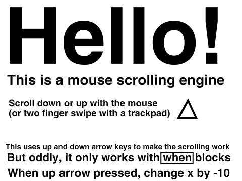 Simple Mouse Scrolling engine