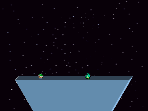 *unnecessarily long title* Sleepy Goomba and Koopa Shell walking in space!