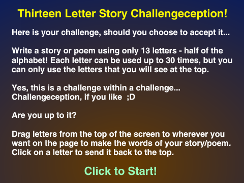 Challengeception! -13 letter challenge, in 10 blocks