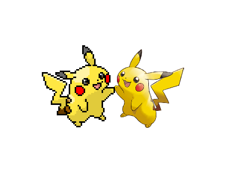 【素材】レッツゴーのピカチュウドット絵