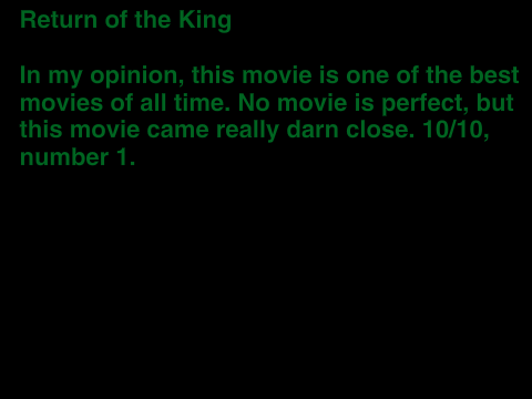 The Lord of the Rings reviewed (spoilers)