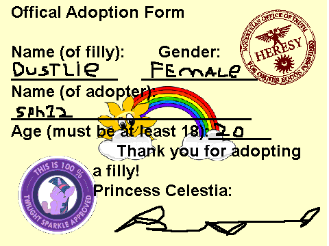 PONY ADOPTABLES My adoption