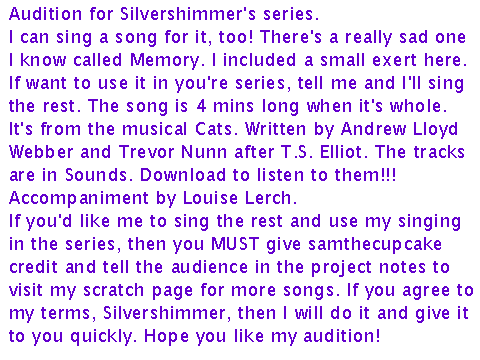 Audition for Silvershimmer's series