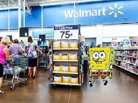 Spongebob at Walmart on the 3Ds XL