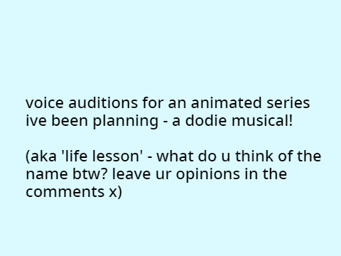 My Voice Audition | Dodie Musical