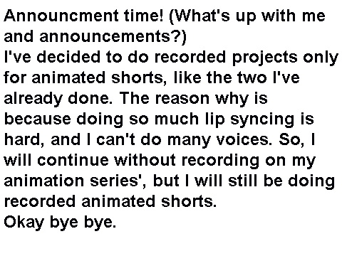 No More Recording...