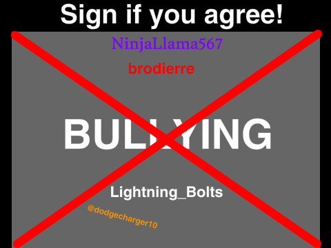 Sign To Stop Bullying! 