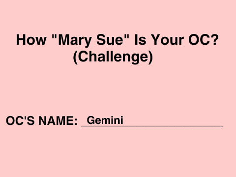 How "Mary-Sue" is Your OC? remix