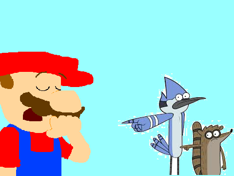 Mario VS Mordicai and Rigby