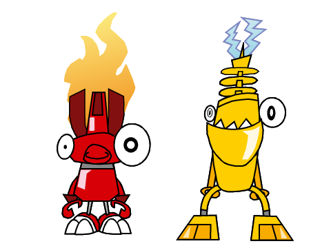 Flain and Zaptor in Front view