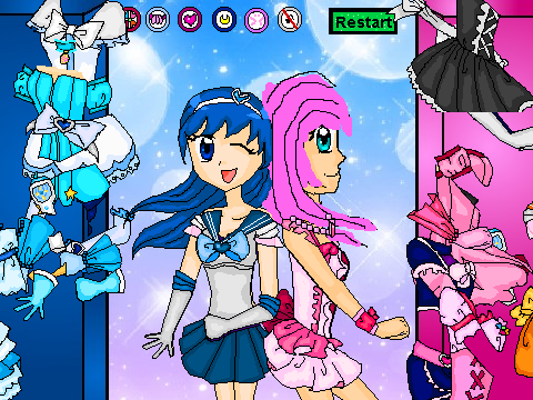 Magical anime duo dress up! 