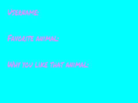 I <3 Animals club Application