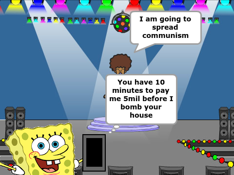 Spongebob sends a bomb threat to a singer and is murdered by Thanos car/sprite cranberry