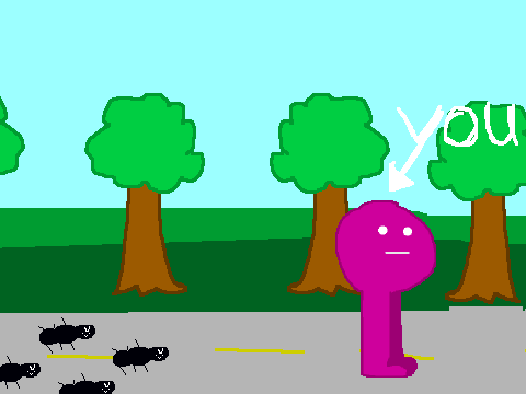 You running away from ants
